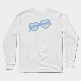 Heart Sunnies - Blue Long Sleeve T-Shirt